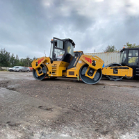 Compacteur d'asphalte 3 tonnes, mini rouleau compresseur à double tambour STR30C-6 avec repose-pieds pour le sol et l'asphalte