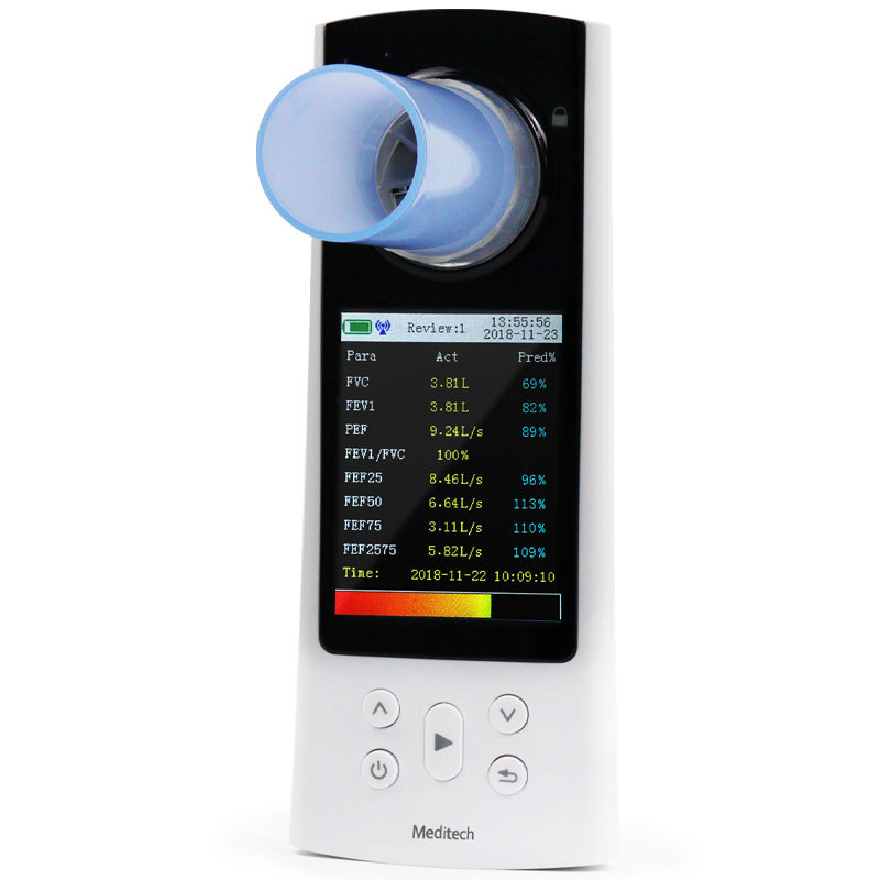 Портативный Спирометр Meditech с большим цветным экраном, с Bluetooth и USB