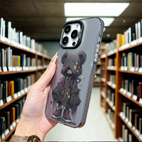 Coque de téléphone portable en TPU motif Ours Violent Coloré, antichoc et anti-traces de doigts, couleur argentée, pour iPhone 17/16/15 14 Plus/13/12 11 Pro