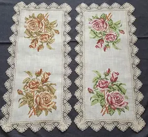 Linen X Stitch Embroidered Table Cloth