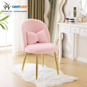 Silla de Peluquería de Felpa Rosa JIAMEIJIA con Patas Doradas - Venta al por Mayor OEM ODM - Product Image 1