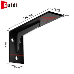 Supporti per Mensole a Muro Invisibili in Acciaio Laminato a Freddo, Resistenti, Neri, per Scaffalature Aperte e Scaffali di Stoccaggio - Product Image 5
