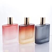 50ml Plat Carré De Luxe Glace Craquelé Gradient Givré Parfum Bouteille En Verre Écologique Bouchon À Vis Joint Offres Spéciales