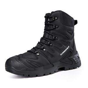 Bottes tactiques en cuir marron DF22 AS33 2706 imperméables et respirantes pour la randonnée en extérieur toutes saisons à tige haute - Product Image 2