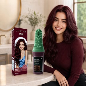 Crema de Coloración Capilar Permanente Borgoña al por Mayor OEM con Aplicador de Peine, Marca Personalizada de Fábrica - Product Image 4