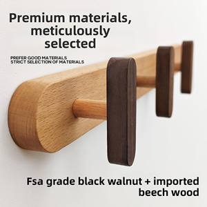 Crochets nordiques créatifs <span class=keywords><strong>en</strong></span> bois <span class=keywords><strong>massif</strong></span> crochets de rangée de sucette crochets d'entrée de mur <span class=keywords><strong>en</strong></span> bois pas besoin de percer des cintres - Product Image 2