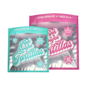 Custom Printed Three Side Seal Zipper <b>Foil</b> Pouch Food Resealable Packaging Bag With Clear <b>Window</b> For Tortilla Snack - Product Image 6