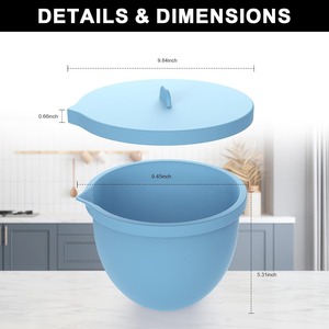 Revêtements de bol en silicone pour batteur sur socle <span class=keywords><strong>KitchenAid</strong></span> avec couvercles - Non toxiques, compatibles lave-vaisselle, réutilisables pour la pâtisserie et la cuisine - Product Image 3