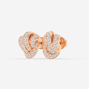 Elegant 1 1 2 Ctw Round Lab Grown Diamond Pave <b>Knot</b> Stud <b>Earrings</b> With Brilliant Sparkle Ethical Luxury Jewelry For Women - Product Image 2