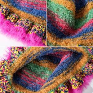 Sombrero de Ganchillo Hecho a Mano 2025, Sombrero de Invierno Colorido, Estilo Y2K, con Borde con Volantes, Sombrero de Carnaval Tejido - Product Image 2