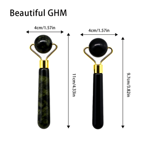 Ensemble de pierres de massage certifiées de marque Xiuyan Green, mini rouleau de <span class=keywords><strong>jade</strong></span> Gua Sha pour le visage, avec logo, vente en gros - Product Image 2