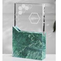 Trophée personnalisé en verre cristal de qualité supérieure, forme rectangulaire, gravure sablée, ADEL ADL1271CTA pour récompenses d'entreprise