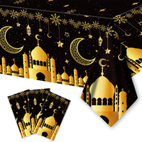 Nouvelle lune étoile Ramadan couverture de Table étanche PE nappe jetable Eid al-Fitr pour l'islamisme musulman Ramadan décor