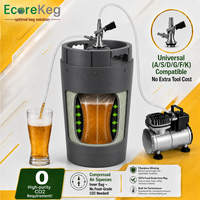 Fût à bière mini réutilisable 10L avec logo personnalisé, double paroi en PEHD de qualité alimentaire, fût pressurisé pour brassage maison, vente en gros usine