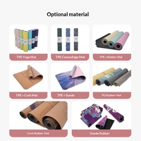 Yogamatte Rutschfest Stoßdämpfend Halboval 183cm 4,5mm Dick Polyurethan Anpassbare Asana-Führungslinie Luxus-Fitnessmatte