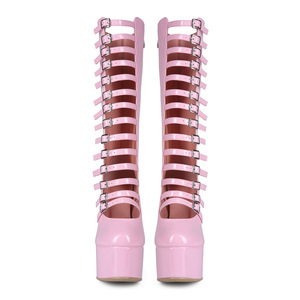 Hot Sale Outdoor Slip-On Square Toe Open Toe Cross-Strap Spike Heel Breathable Designer Summer Women Sexy Fashion Mid Heel - Product Image 3