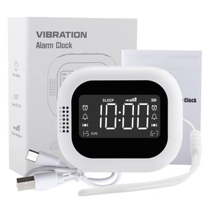 Radio-réveil à vibrations avec bruit blanc et batterie rechargeable, écran LCD numérique - Product Image 1