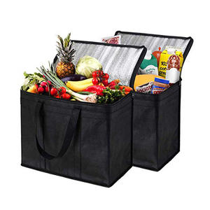 Venta al por mayor ecológico aislado reutilizable entrega de comestibles bolsa de refrigeración de almuerzo aislado bolsas de refrigeración de hielo con compartimento - Product Image 1