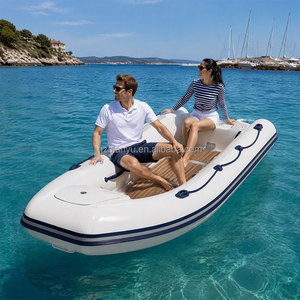 Bote Inflable Personalizado con Logotipo, <span class=keywords><strong>Balsa</strong></span> de PVC Resistente con Espejo de Proa de Acero Inoxidable y Piso Metálico para Pesca, Rescate, Lago, Río, OEM - Product Image 1