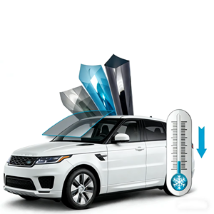 Film solaire pour vitres de voiture populaire PET 1 plis 1,52x30m auto-adhésif nano-céramique changeant de couleur protection UV/IR - Product Image 1