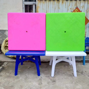 Outdoor Plastic Table And <b>Chairs</b> Set <b>Garden</b> Furniture <b>Stackable</b> Round Table With Four <b>Chairs</b> For Patio Or Beach Use - Product Image 3