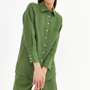 Conjunto de Dos Piezas para Mujer, Camisa Holgada con Botones y Pantalones Anchos de Lino, Ropa Casual a la Moda - Product Image 2