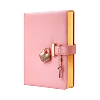 Agenda de Cuero PU en Oferta, Cuaderno de Tapa Dura A5 con Cierre Magnético, Juego de Regalo con Candado de Corazón