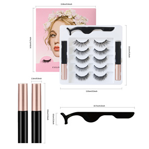 Kit de 5 paires de <span class=keywords><strong>cils</strong></span> magnétiques 3D faits à la main, 2 eye-liners liquides magnétiques, <span class=keywords><strong>cils</strong></span> naturels effilés multi-styles réutilisables en <span class=keywords><strong>faux</strong></span> vison - Product Image 6