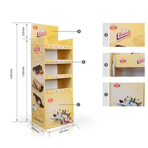 Rak <span class=keywords><strong>Display</strong></span> Lantai Kardus Permen Populer untuk Toko Ritel, Rak <span class=keywords><strong>Display</strong></span> Kertas Manis, Stand <span class=keywords><strong>Display</strong></span> Kardus Bergelombang untuk Permen - Product Image 4