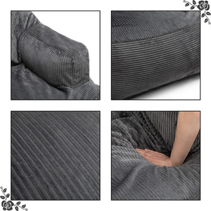 Retro Block <b>Sofa</b> Square Upholstered Foam Single Seat Living Room Bedroom Chair - Product Image 2