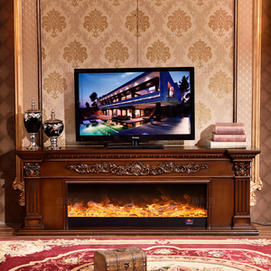 Cheminée décorative d'intérieur en <span class=keywords><strong>bois</strong></span> avec insert de poêle à <span class=keywords><strong>bois</strong></span> à LED - Product Image 1