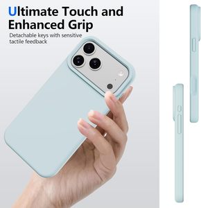 Fundas Traseras Delgadas de Silicona Suave de Gel de Goma para Teléfono 17 <span class=keywords><strong>Pro</strong></span> Max con Protección de 360 Grados, Color Azul Claro - Product Image 3
