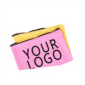 Bolsa de Maquillaje Cosmética de Lona de Algodón Calico Blanca, Pequeña, Ecológica, Reutilizable, Personalizable, con Cierre, para Viaje, de Xunna - Product Image 4