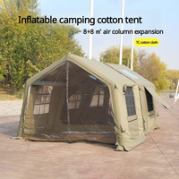 Tente de camping gonflable pliable d'extérieur de 16 m², imperméable, portable, en PVC, avec colonnes d'air, en tissu Oxford, maison gonflable pliable
