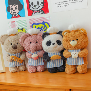 Set di Peluche Orso, Panda, Koala, Elefante, Bambole Morbide Imbottite, Animali della Foresta e dello Zoo, Regalo Carino per Bambini - Product Image 1