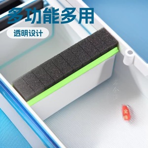 Caja flotante transparente multiusos para pesca, modelo 550, material ABS, color azul, para almacenamiento de aparejos de pesca - Product Image 2