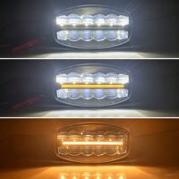 Phare de travail LED rectangulaire 9 pouces 36W, DRL ambre, étanche IP67, 12-48V, 4000lm, en aluminium moulé sous pression, pour camion