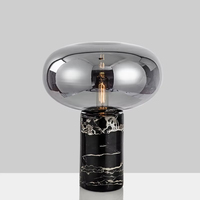 Lampu Meja Marmer dengan Kap Lampu Bola Kaca, Desain Minimalis Postmodern, Produk Baru Gaya Mewah Ringan untuk Dekorasi Kamar Tidur dan Ruang Tamu