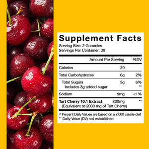 Gomitas de Cereza Ácida OEM ODM con Extracto de Cereza Ácida, Suplementos que Favorecen un Sueño Saludable y la Recuperación Muscular - Product Image 2