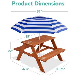 Children's Wooden Picnic <b>Table</b> Square Solid Wood Durable Outdoor <b>Activity</b> <b>Table</b> For Home Use - Product Image 3
