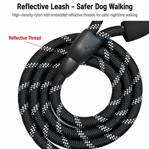 <span class=keywords><strong>Laisse</strong></span> pour <span class=keywords><strong>chien</strong></span> en nylon tressé multicolore sur mesure OEM, robuste, anti-traction, avec poignée rembourrée en mousse, réfléchissante, pour la promenade des animaux - Product Image 4