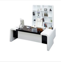 Bureau de direction moderne en forme de I, design unique et dernier cri, blanc