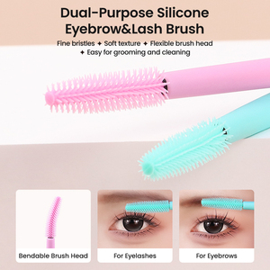 Brosse applicatrice multifonctionnelle en silicone pour cils et maquillage des yeux - Product Image 4
