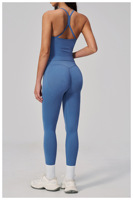 Ensemble de sport respirant et anti-transpiration pour femme avec haut rembourré intégré et pantalon long, idéal pour l'entraînement en extérieur et le quotidien, toutes saisons