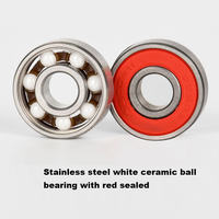 Roulements à billes noirs lisses et silencieux, roulements à billes noirs dorés 608, roulements à billes en céramique blanche scellés rouges pour roues de skateboard