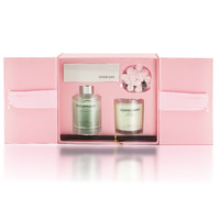 Premium Sakura filles rose aromathérapie ensemble intérieur diffuseur pendentif parfum huile essentielle cire de soja bougie aromathérapie boîte-cadeau