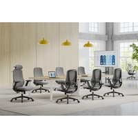 Chaise de bureau ergonomique inclinable personnalisée en maille avec base en éponge, accoudoirs réglables, pivotante, pour bureau à domicile, vente directe usine, MOQ 5