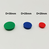 Tableau blanc personnalisé rond 30mm plat en plastique recouvert de papier collant pour bouton de réfrigérateur Aimants de bureau de Ningbo Chine