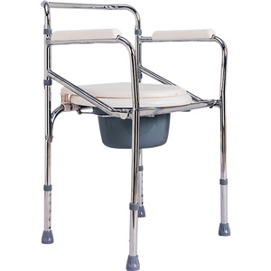 KS Foldable <b>Commode</b> Chair For Seniors And Pregnant Women With Thickened Steel Pipe And Non Slip Foot Pads - Product Image 4