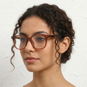 Borgi Rectangle Full Rim <b>Eyeglasses</b> Solid Color Women Anti-Uv Vision Correction <b>Frames</b> - Product Image 1